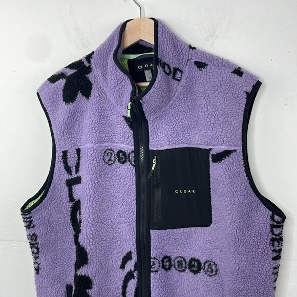 Cloak Men’s Purple and Black Sherpa Vest size XL - Picture 3 of 14